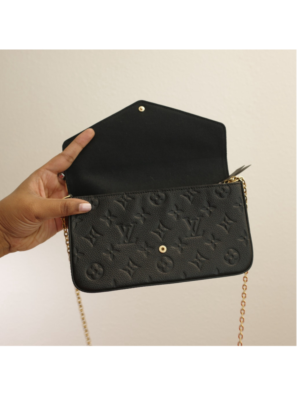 LOUIS VUITTON Black Empreinte Felice Pochette - Picture 9 of 16